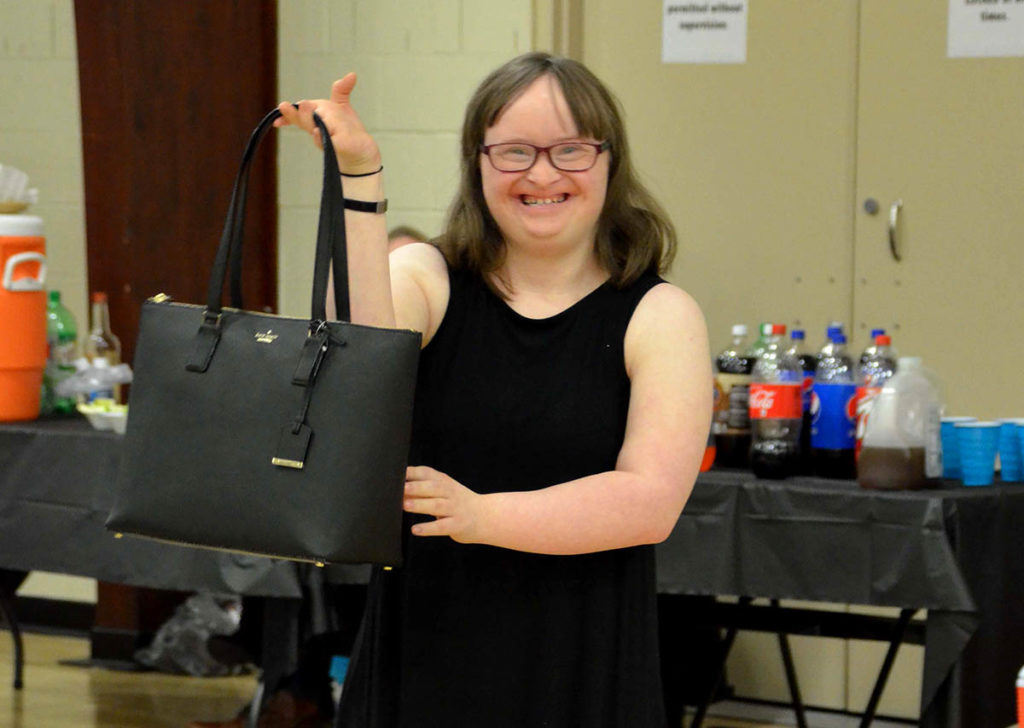 Image of Young Disabled Girl at Emmaus Purse Bash