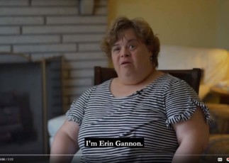 Image of Emmaus resident Erin Gannon clipped from advocacy video.